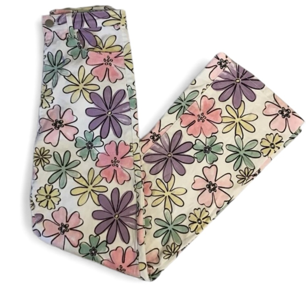 Her Entire Name Says Grace Floral High Rise Flare Jeans Small